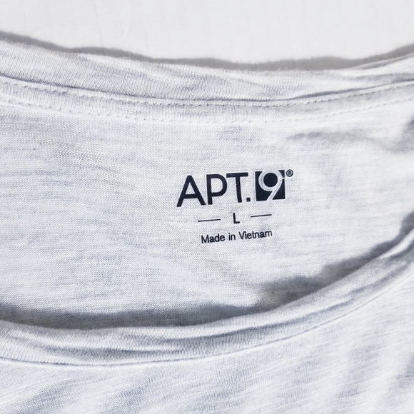 APT 9 LIGHT HEATHER GRAY CUFFED SLEEVE FOREVER SHIRT SIZE LARGE - Picture 3 of 12